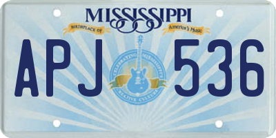 MS license plate APJ536