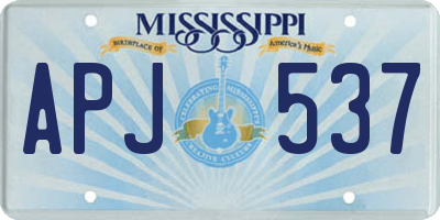 MS license plate APJ537