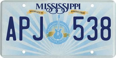 MS license plate APJ538