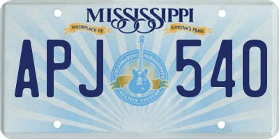 MS license plate APJ540