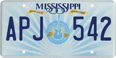 MS license plate APJ542