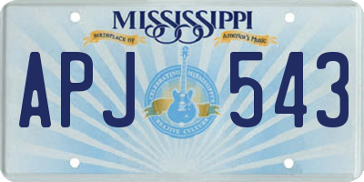 MS license plate APJ543
