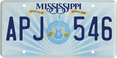 MS license plate APJ546