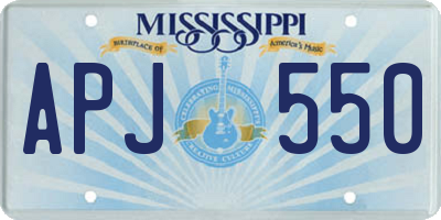 MS license plate APJ550