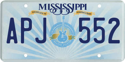 MS license plate APJ552