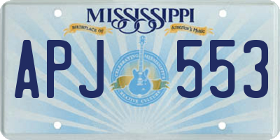 MS license plate APJ553