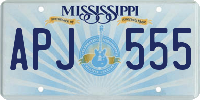 MS license plate APJ555