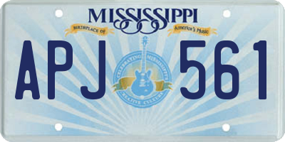 MS license plate APJ561