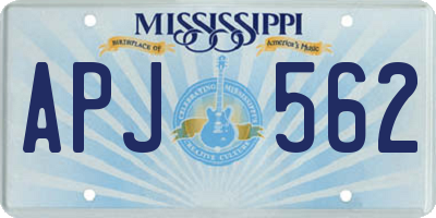 MS license plate APJ562