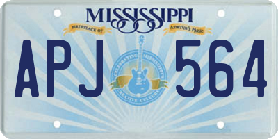 MS license plate APJ564
