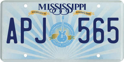MS license plate APJ565