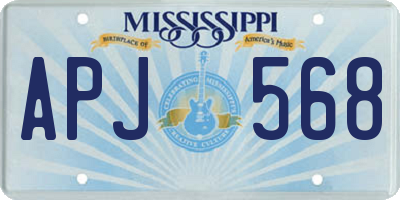 MS license plate APJ568