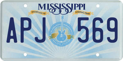 MS license plate APJ569