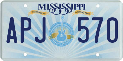 MS license plate APJ570