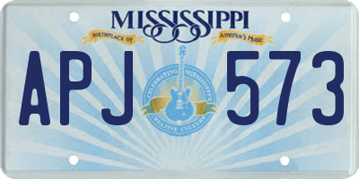 MS license plate APJ573