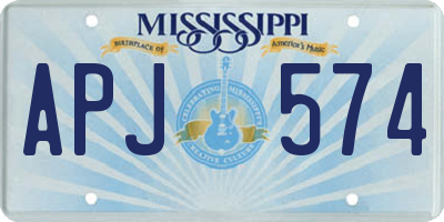 MS license plate APJ574
