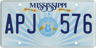 MS license plate APJ576