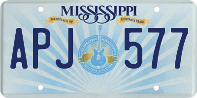 MS license plate APJ577