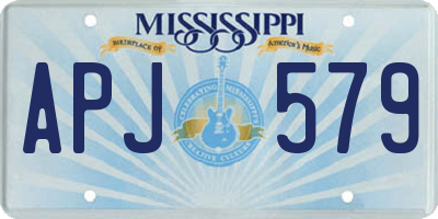 MS license plate APJ579