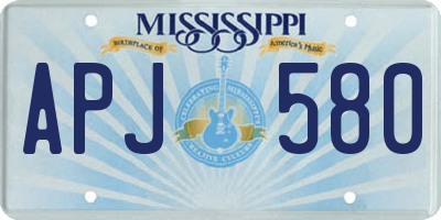 MS license plate APJ580