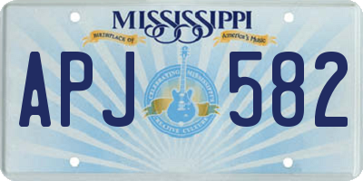MS license plate APJ582
