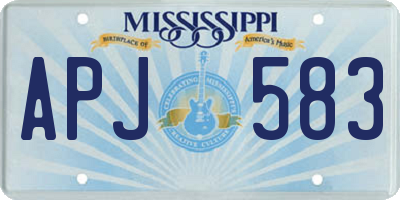 MS license plate APJ583