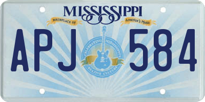 MS license plate APJ584
