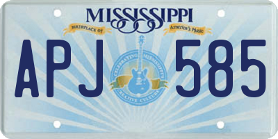 MS license plate APJ585