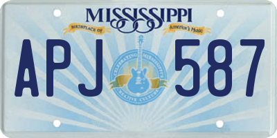 MS license plate APJ587