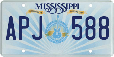 MS license plate APJ588