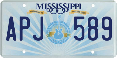 MS license plate APJ589