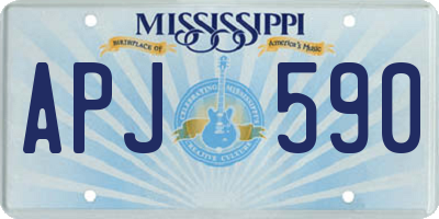 MS license plate APJ590