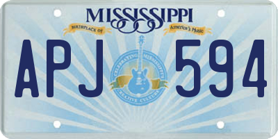 MS license plate APJ594