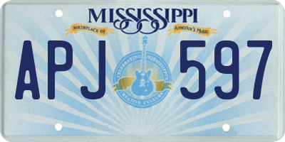 MS license plate APJ597