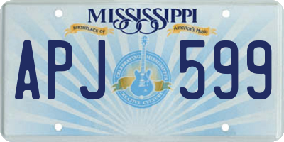 MS license plate APJ599