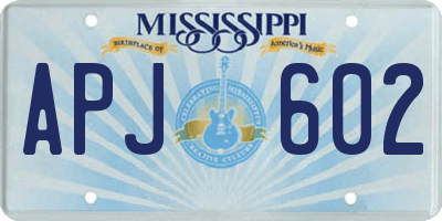 MS license plate APJ602