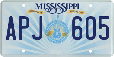 MS license plate APJ605