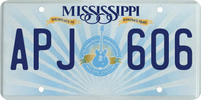 MS license plate APJ606