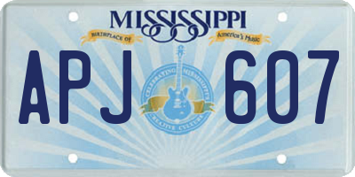 MS license plate APJ607