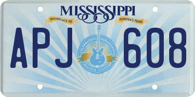 MS license plate APJ608