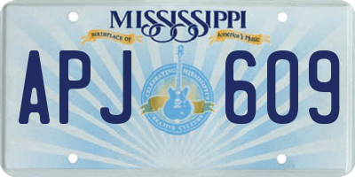 MS license plate APJ609