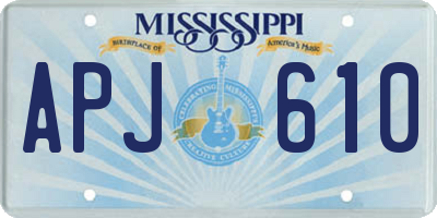 MS license plate APJ610