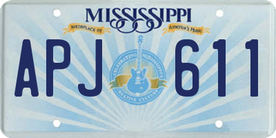 MS license plate APJ611
