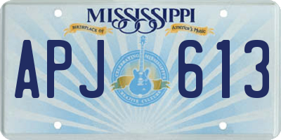MS license plate APJ613