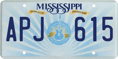 MS license plate APJ615