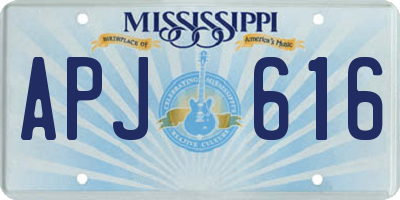 MS license plate APJ616