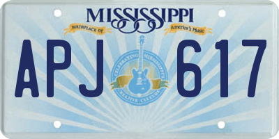 MS license plate APJ617