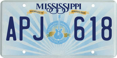 MS license plate APJ618