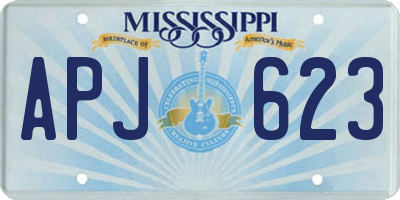 MS license plate APJ623