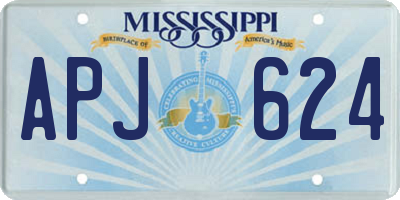MS license plate APJ624